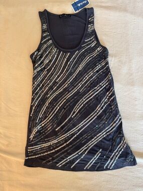 mercer & madison Navy Scoop Neck Top